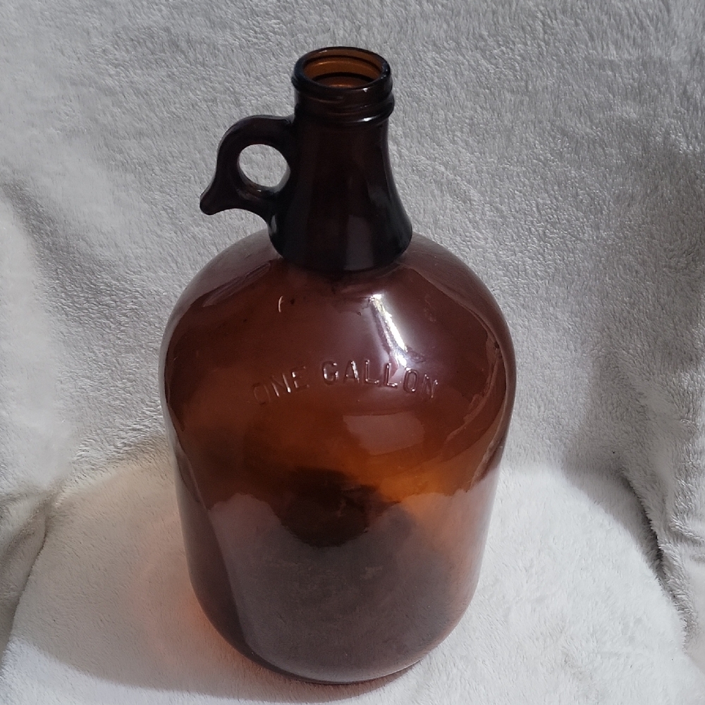 Vintage Amber One Gallon Glass Jar